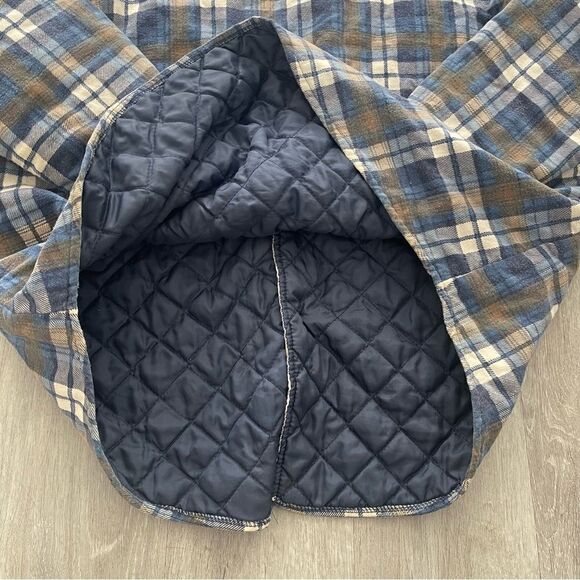 Vintage 70s 80s Windbreaker Brand Plaid Flannel Shirt Quilted Jacket Mens Large - Picture 4 of 7